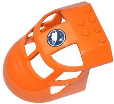 Part 11293pb003 - Aircraft Fuselage Forward Top Curved 6 x 8 x 4 with Arctic Explorer Logo Pattern (Sticker) - Sets 60034 / 60064 - De BrickPlaats