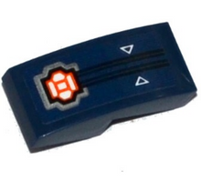 Part 11477pb034 - Slope, Curved 2 x 1 x 2/3 with Circuitry, Orange Microchip and 2 White Triangles Pattern (Sticker) - Set 70315 - De BrickPlaats