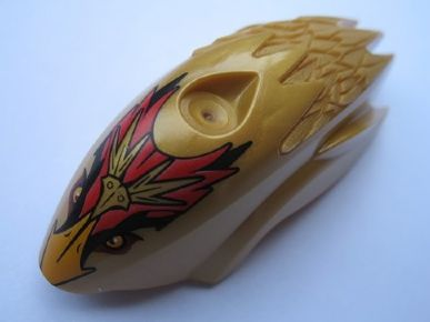 Part 15093pb02 - Flywheel Fairing Bird Shape with Gold Beak Fluminox Pattern - De BrickPlaats