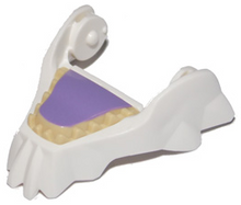 Part 16737c01pb01 - Large Figure Head Modified Chima Cat Jaw Lower with Teeth and Purple Tongue Pattern - De BrickPlaats