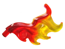Part 18394pb01 - Wave Rounded Curved Wing with Bar End (Flame) with Marbled Trans-Yellow Pattern - De BrickPlaats