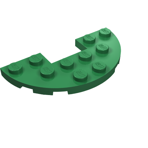 Part 18646 - Plate, Round Half 3 x 6 with 1 x 2 Cutout - De BrickPlaats