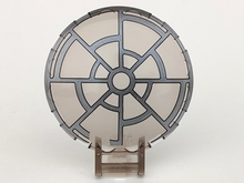 Part 18675pb03 - Dish 6 x 6 Inverted with Bar Handle with SW 8 Spoke Death Star Window Pattern - De BrickPlaats