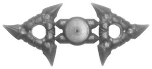 Part 19807 - Minifigure, Weapon Throwing Star (Shuriken) with Textured Grips, 2 on Sprue - De BrickPlaats