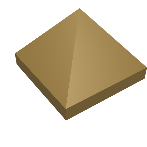 Part 22388 - Slope 45 1 x 1 x 2/3 Quadruple Convex Pyramid - De BrickPlaats