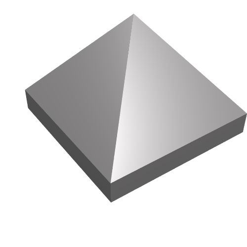 Part 22388 - Slope 45 1 x 1 x 2/3 Quadruple Convex Pyramid - De BrickPlaats