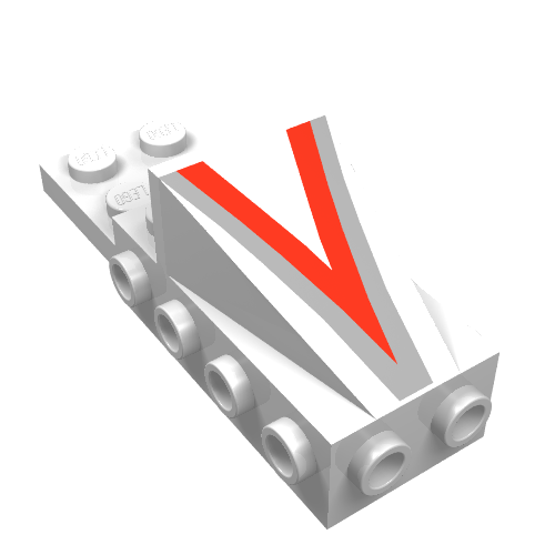Part 2336p36 - Cockpit Space Nose with Red and Silver V Pattern - De BrickPlaats
