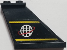 Part 2340pb017R - Tail 4 x 1 x 3 with Yellow Lines and Alpha Team Logo Pattern on Right Side (Sticker) - Set 6772 - De BrickPlaats