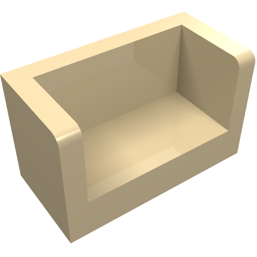 Part 23969 - Panel 1 x 2 x 1 with Rounded Corners and 2 Sides - De BrickPlaats