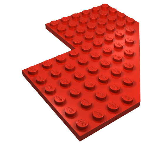 Part 2401 - Wedge, Plate 10 x 10 with 4 x 4 Cutout and Cut Corner - De BrickPlaats