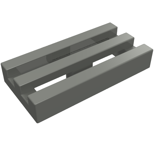 Part 2412b - Tile, Modified 1 x 2 Grille with Bottom Groove / Lip - De BrickPlaats
