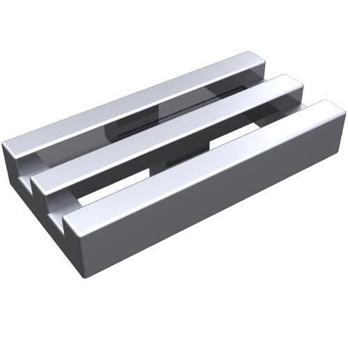 Part 2412b - Tile, Modified 1 x 2 Grille with Bottom Groove / Lip - De BrickPlaats