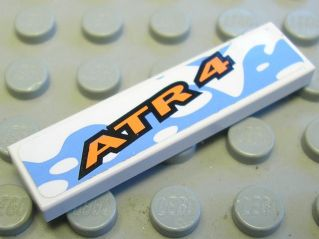 Part 2431pb0102 - Tile 1 x 4 with 'ATR 4' Pattern (Sticker) - Set 8657 - De BrickPlaats