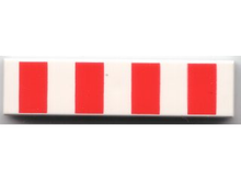 Part 2431px16 - Tile 1 x 4 with 4 Red Stripes Pattern - De BrickPlaats