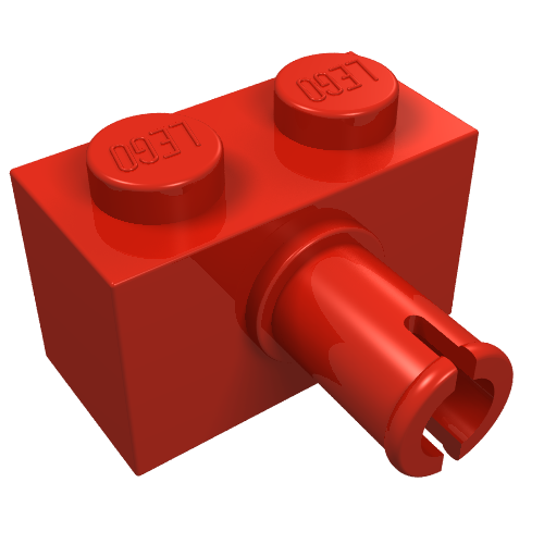 Part 2458 - Brick, Modified 1 x 2 with Pin - De BrickPlaats