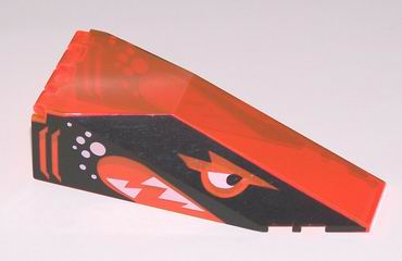 Part 2507pb01 - Windscreen 10 x 4 x 2 1/3 Canopy with Black Aquasharks Pattern - De BrickPlaats