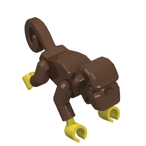 Part 2550c01 - Monkey with Yellow Hands and Feet - De BrickPlaats