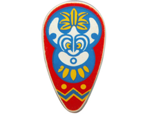 Part 2586px10 - Minifigure, Shield Ovoid with Islanders Mask Pattern - De BrickPlaats
