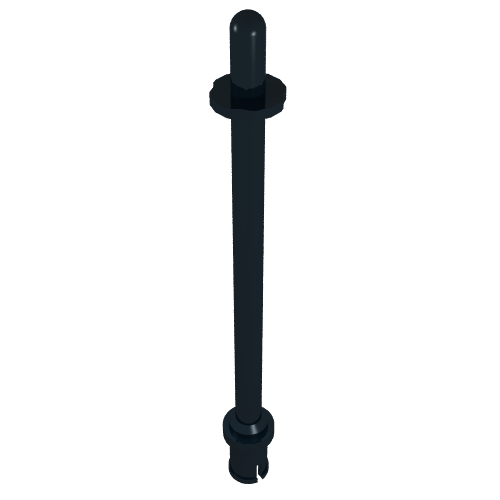 Part 2714a - Bar 8L with Stop Rings and Pin (Technic, Figure Accessory Ski Pole) - Rounded End - De BrickPlaats