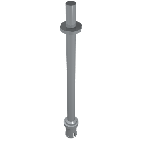Part 2714b - Bar 8L with Stop Rings and Pin (Technic, Figure Accessory Ski Pole) - Flat End - De BrickPlaats