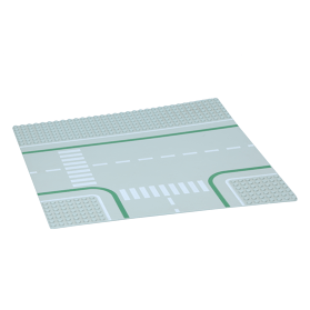 Part 2360p01 - Baseplate, Road 32 x 32 7-Stud T Intersection with Crosswalks Pattern