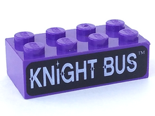 Part 3001pb018 - Brick 2 x 4 with 'KNIGHT BUS' Pattern - De BrickPlaats