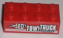 Part 3001pb097R - Brick 2 x 4 with 'ED'S TOW TRUCK SERViCE' Pattern Model Right Side (Sticker) - Set 8195 - De BrickPlaats