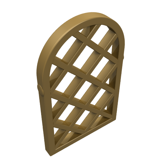 Part 30046 - Pane for Window 1 x 2 x 2 2/3 Lattice Diamond with Rounded Top - De BrickPlaats