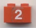 Part 3004pb040 - Brick 1 x 2 with White '2' Pattern (Sticker) - Set 7715 - De BrickPlaats