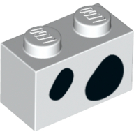 Part 3004pb240 - Brick 1 x 2 with 2 Black Spots Pattern - De BrickPlaats