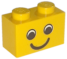 Part 3004px6 - Brick 1 x 2 with Eyes and Smile Pattern - De BrickPlaats
