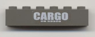 Part 3009pb116 - Brick 1 x 6 with 'CARGO' and 'CB 53320' Pattern (Sticker) - Set 4512 - De BrickPlaats