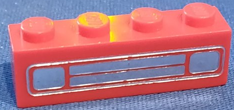 Part 3010pb035e - Brick 1 x 4 with Car Grille Chrome Pattern (Embossed Print) - De BrickPlaats