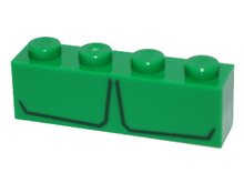 Part 3010pb204 - Brick 1 x 4 with Two Black Stripes Pattern - De BrickPlaats