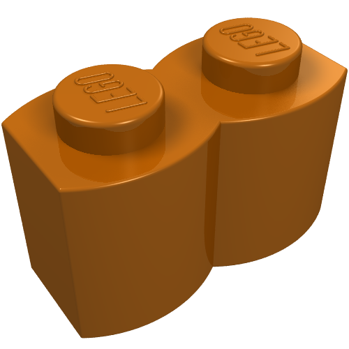 Part 30136 - Brick, Modified 1 x 2 with Log Profile - De BrickPlaats