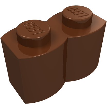 Part 30136 - Brick, Modified 1 x 2 with Log Profile - De BrickPlaats