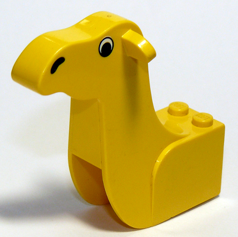 Part 30143px1 - Camel Head Brick with Black Eyes and Nostrils Pattern - De BrickPlaats