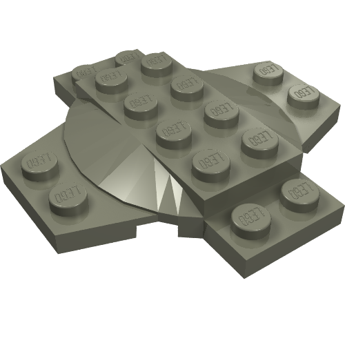 Part 30303 - Plate, Modified 6 x 6 x 2/3 Cross with Dome - De BrickPlaats