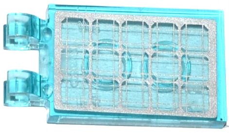 Part 30350bpb032 - Tile, Modified 2 x 3 with 2 Open O Clips with Silver Solar Panel Pattern (Sticker) - Sets 60036 / 60078 / 60080 - De BrickPlaats