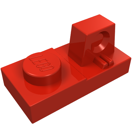 Part 30383 - Hinge Plate 1 x 2 Locking with 1 Finger on Top - De BrickPlaats