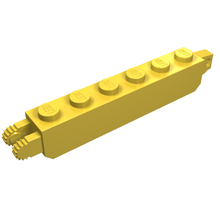 Part 30388 - Hinge Brick 1 x 6 Locking with 1 Finger Vertical End and 2 Fingers Vertical End, 9 Teeth - De BrickPlaats