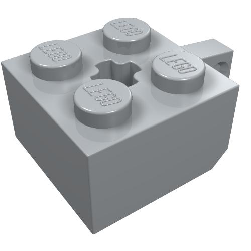 Part 30389b - Hinge Brick 2 x 2 Locking with 1 Finger Vertical and Axle Hole - De BrickPlaats
