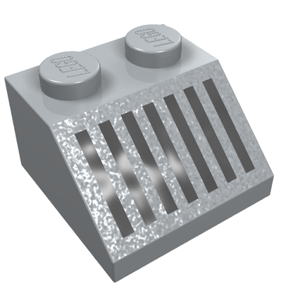 Part 3039p05 - Slope 45 2 x 2 with Black Grille with 7 Vertical Lines Pattern - De BrickPlaats