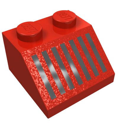 Part 3039p05 - Slope 45 2 x 2 with Black Grille with 7 Vertical Lines Pattern - De BrickPlaats