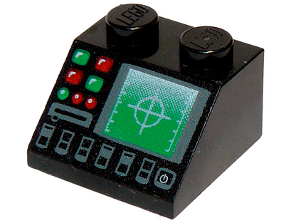 Part 3039pb041 - Slope 45 2 x 2 with Radar and Disk Slot Pattern - De BrickPlaats