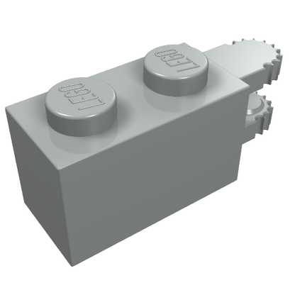Part 30540 - Hinge Brick 1 x 2 Locking with 2 Fingers Horizontal End, 9 Teeth - De BrickPlaats