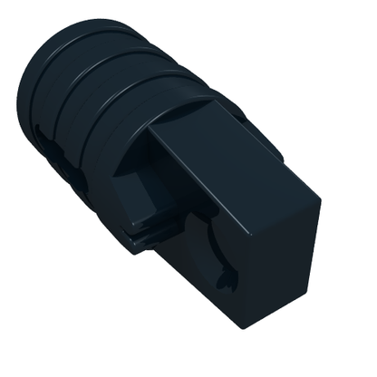 Part 30552 - Hinge Cylinder 1 x 2 Locking with 1 Finger and Axle Hole on Ends with Slots - De BrickPlaats