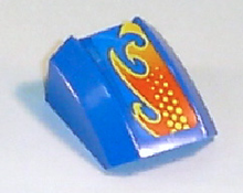 Part 30602pb035L - Slope, Curved 2 x 2 Lip with Flame Pattern Model Left (Sticker) - Set 8668 - De BrickPlaats
