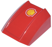 Part 30602pb041L - Slope, Curved 2 x 2 Lip with Shell Logo Pattern Model Left Side (Sticker) - Sets 8375 / 8654 / 8672 / 8673 - De BrickPlaats