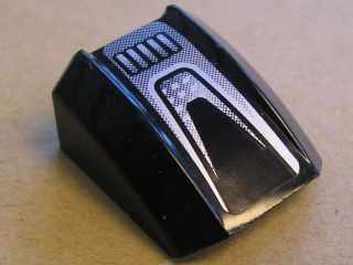 Part 30602pb047 - Slope, Curved 2 x 2 Lip with Black and Silver Pattern (Sticker) - Set 8132 - De BrickPlaats